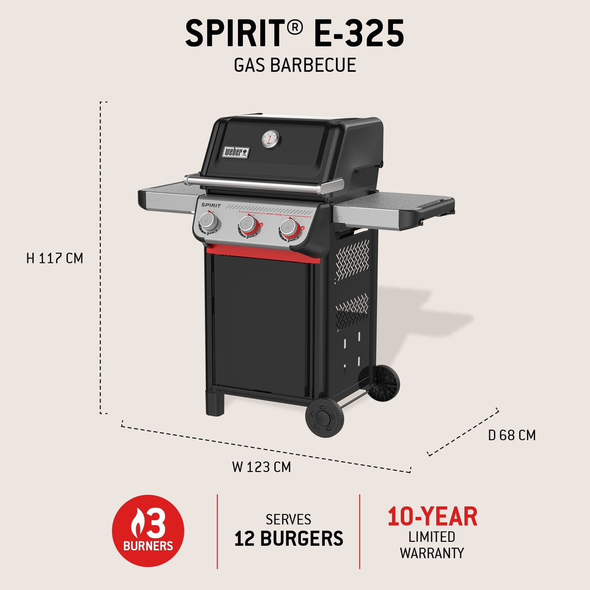 Weber Spirit E-325 3-Burner Gas BBQ with Sear Zone
