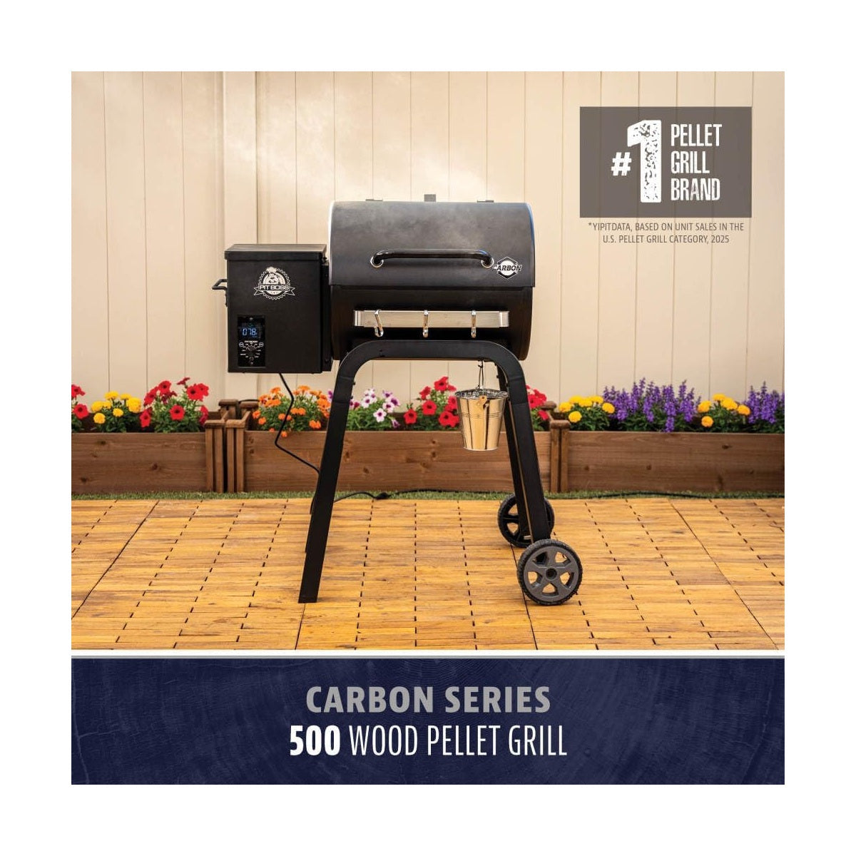 Pit Boss 500 Carbon Series Wood Pellet Grill & Smoker, 543 Sq. In., Black