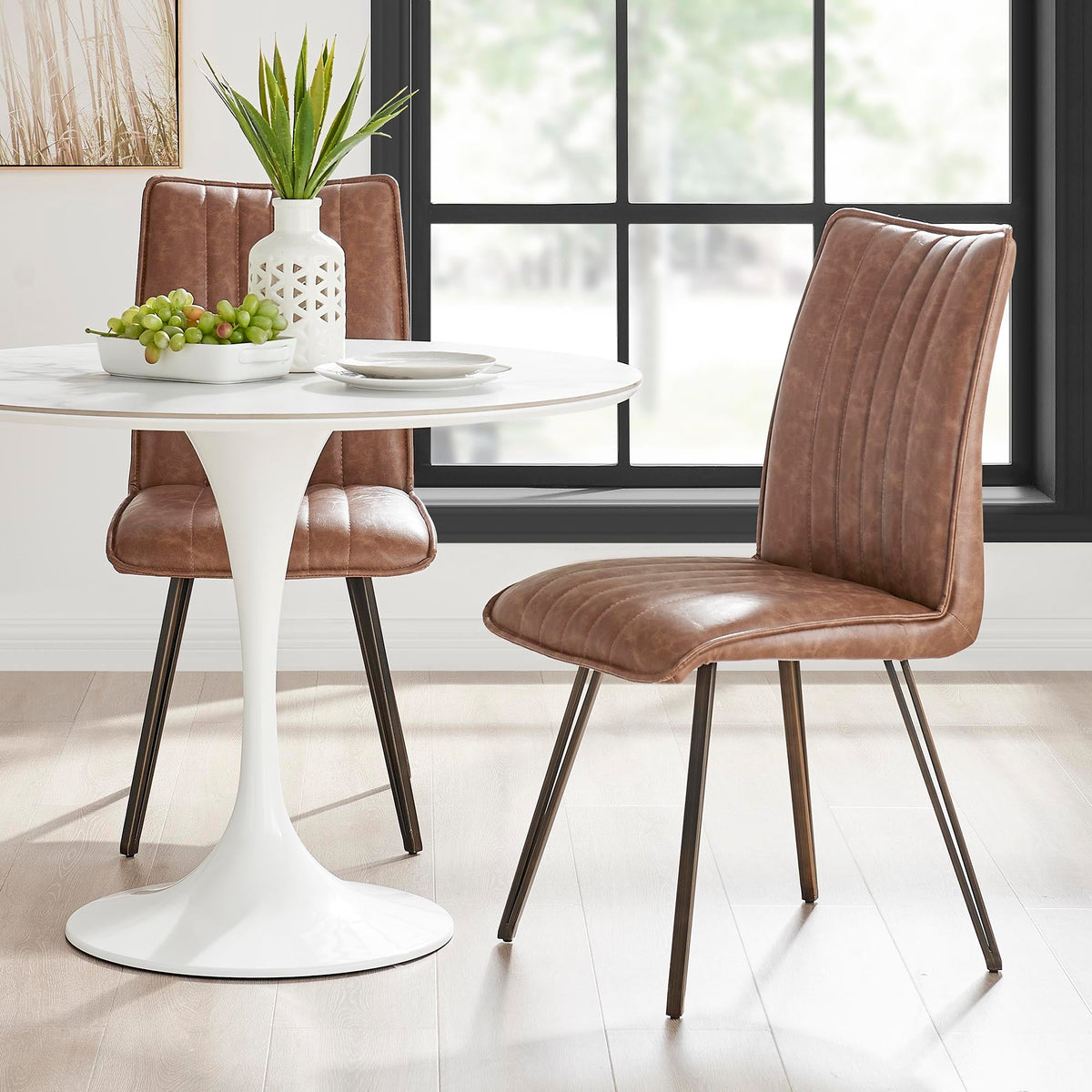 New Pacific Direct Reino PU Dining Side Chair, (Set of 2) 1060024-215