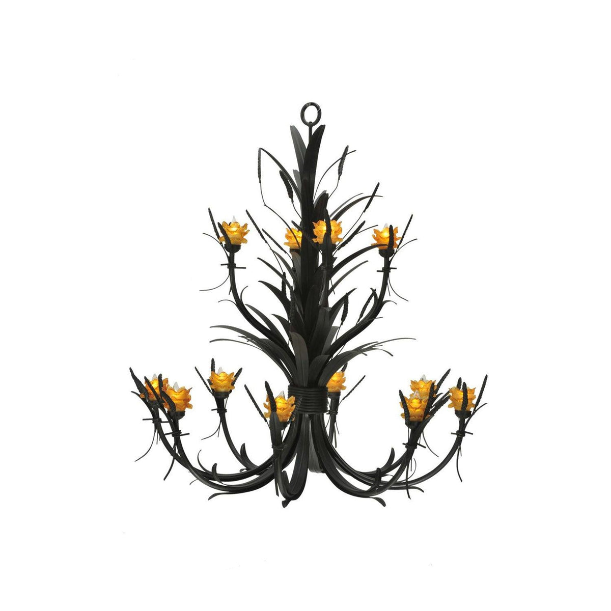 Meyda 52"W Flowering Wheat 12 LT Chandelier
