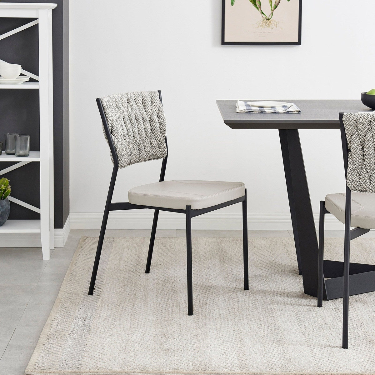 New Pacific Direct Leander Fabric/ PU Dining Chair, (Set of 4) 1240012-5006