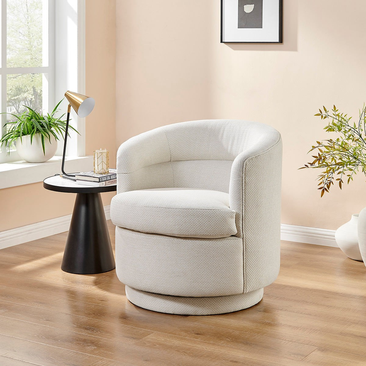 New Pacific Direct Rachel Fabric Swivel Accent Arm Chair 1250053-276