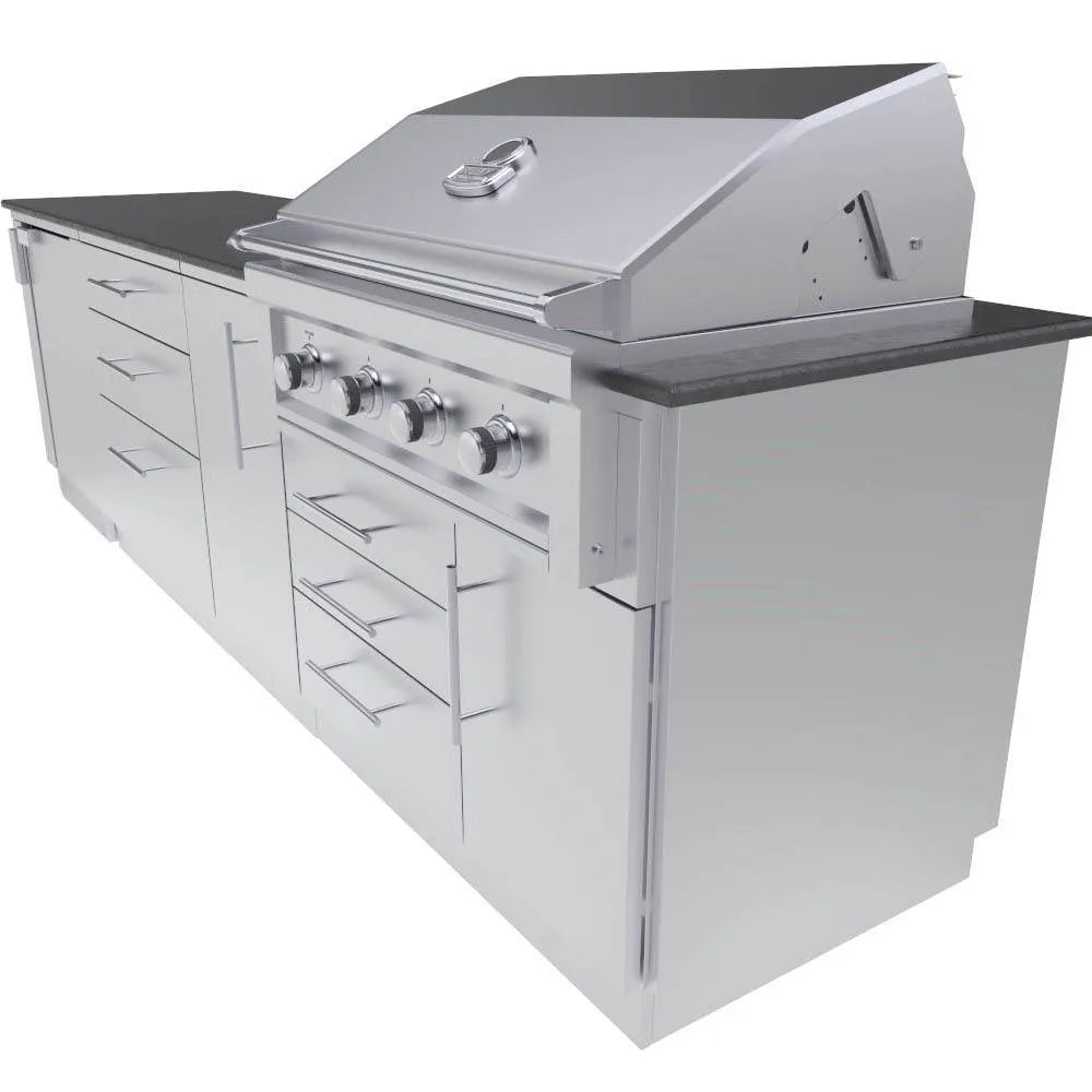 Sunstone Brazos 10’ Grill & Bar Sink Outdoor Island Package SCPBRAZOS