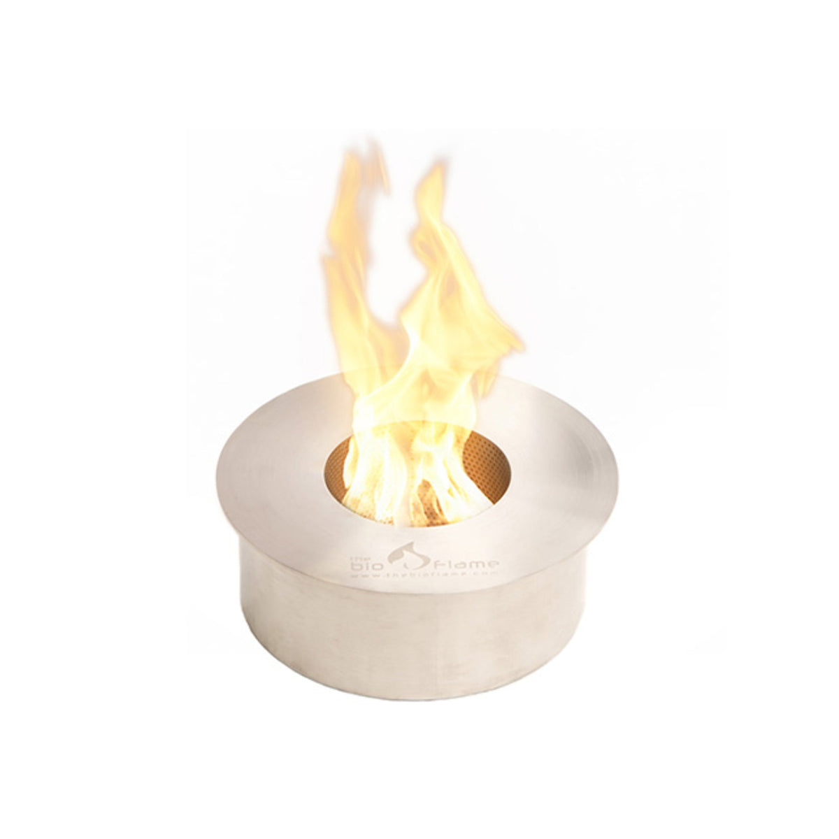 The Bio Flame 13" Silver Round Ethanol Fireplace Burner