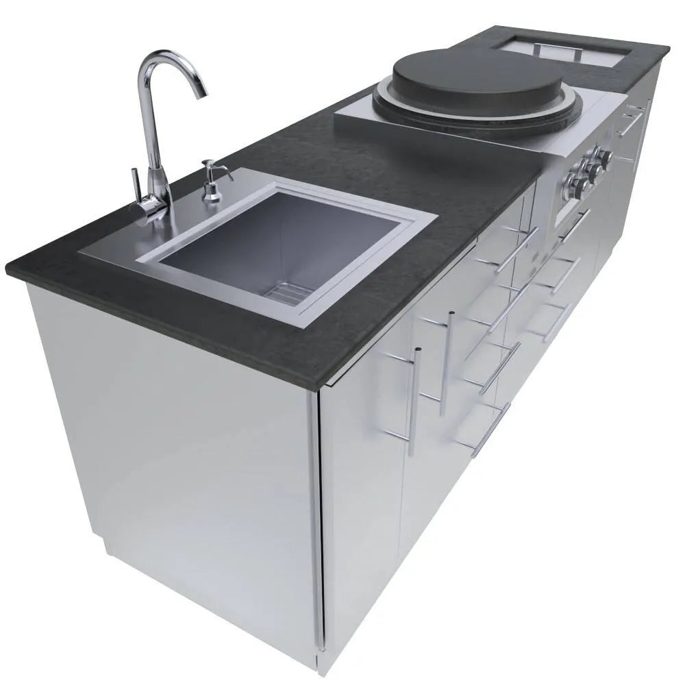 Sunstone Mongo 8’ Mongolian Style Outdoor Kitchen SCPMONGO
