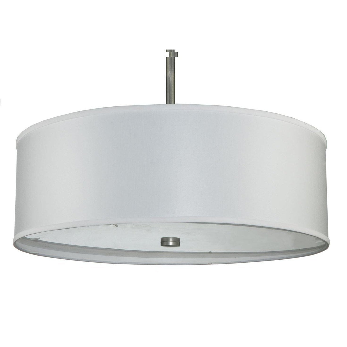 Meyda 24" Wide White Cilindro Textrene Drum Pendant