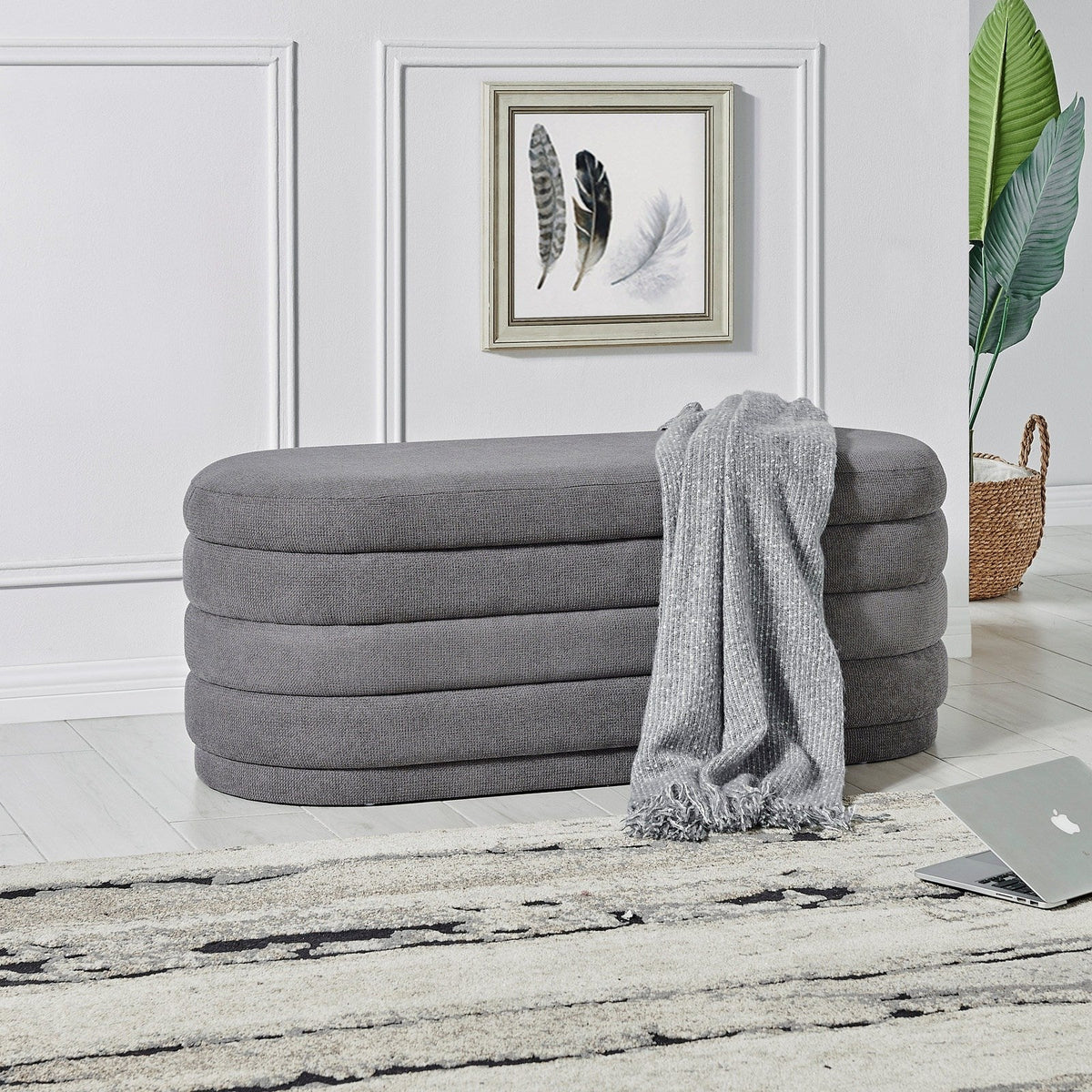 New Pacific Direct Celine Fabric Storage Bench 1600079-573