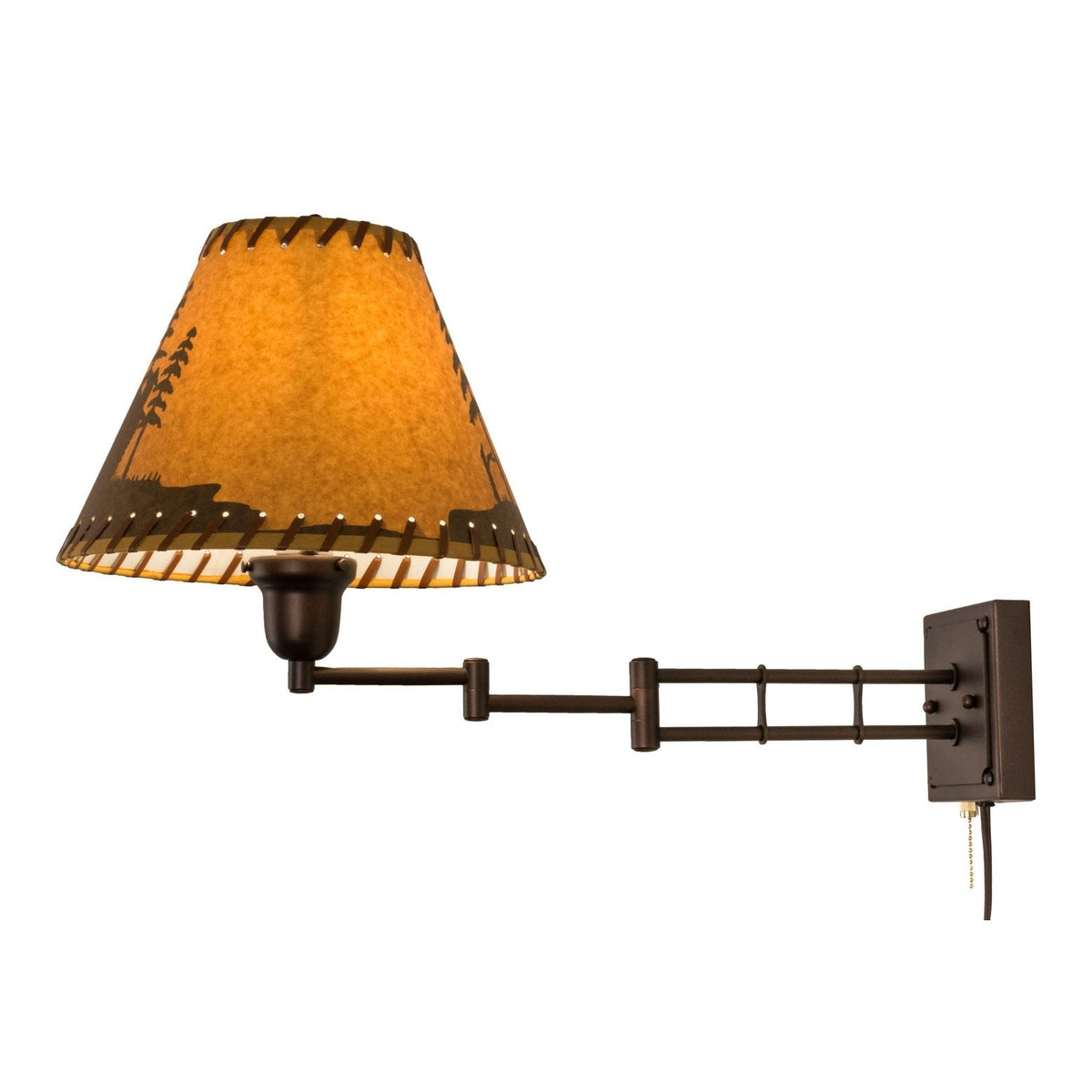 Meyda 12-17.5"W Cabin in the Woods Swing Arm Wall Sconce