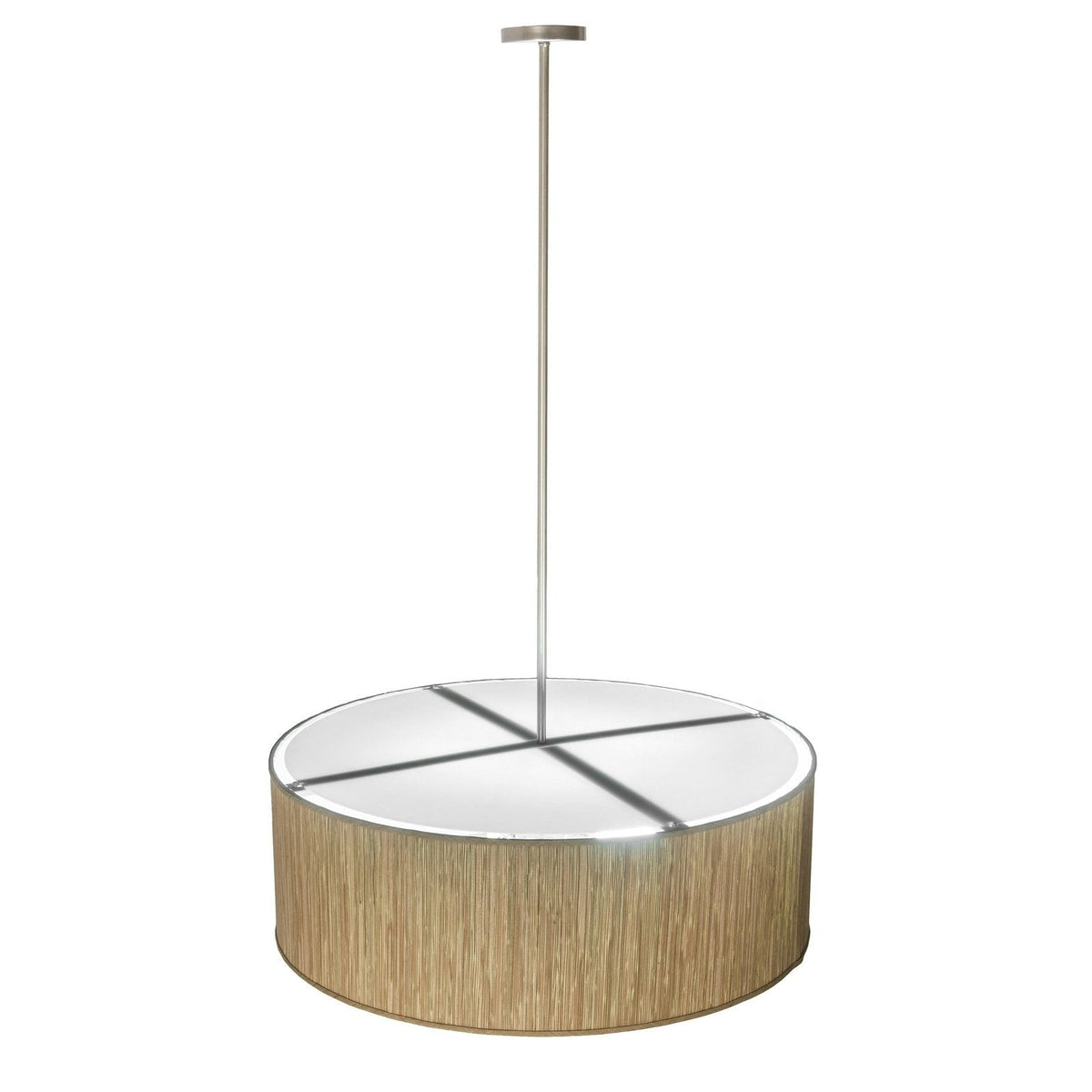Meyda 42" Wide Cream Cilindro Textrene Pendant