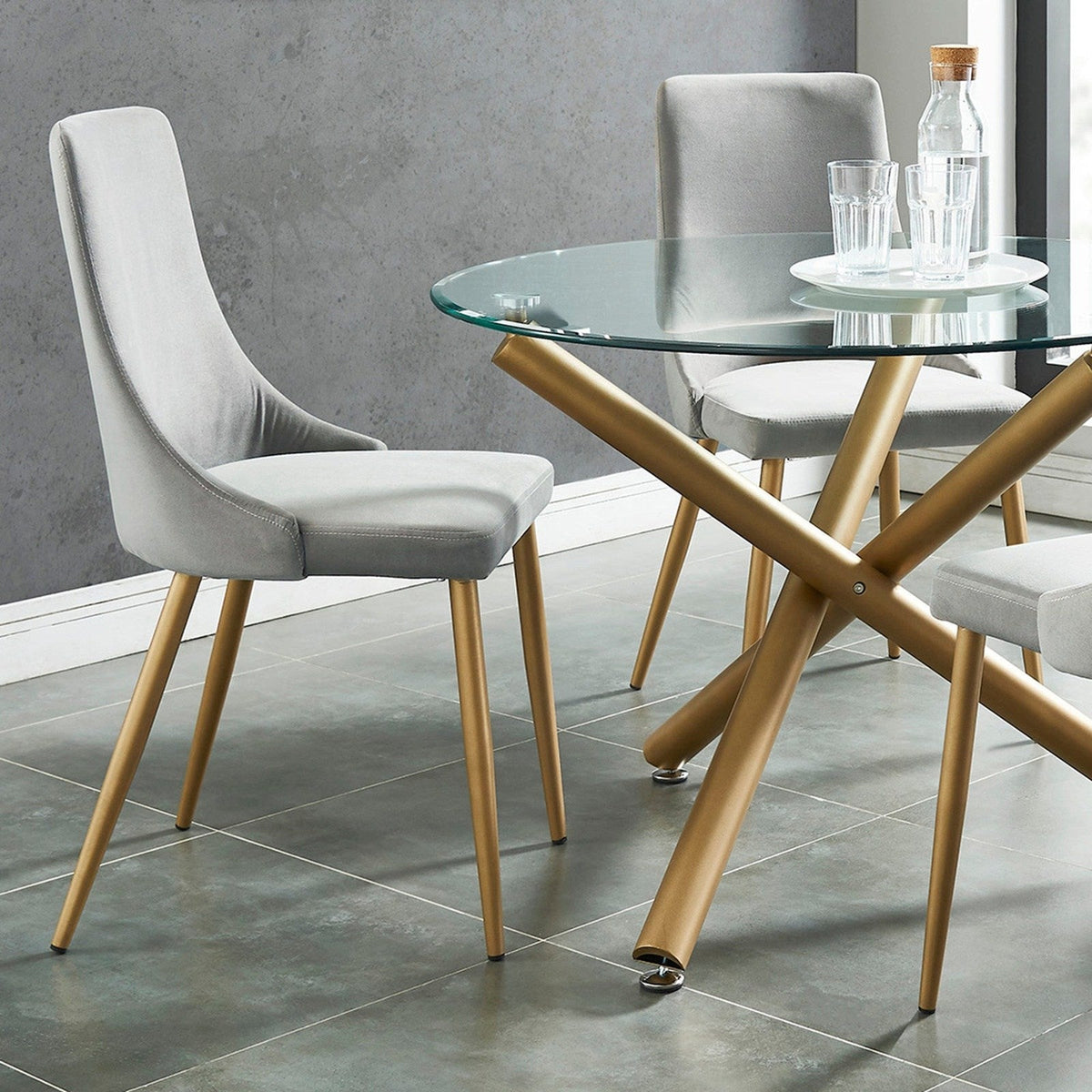 Worldwide Home Furnishings Carmilla-Side Chair-Grey Side Chair, Set Of 2 202-353GY