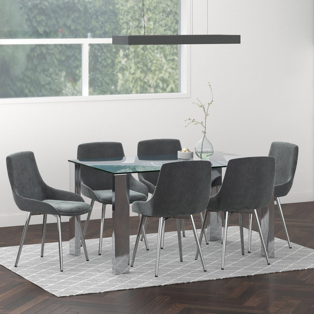 Worldwide Home Furnishings Frankfurt_Cassidy Vlg-7pc Dining Set 7pc Dining Set 207-165/330GY
