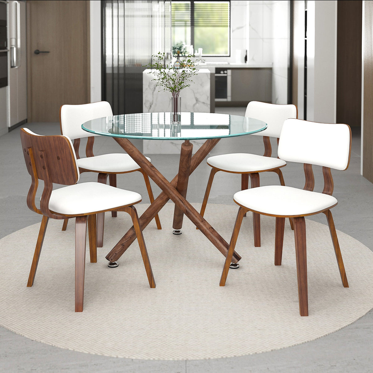 Worldwide Home Furnishings Rocca_Zuni-Puwt-5pc Dining Set 5pc Dining Set 207-264_581PUWT