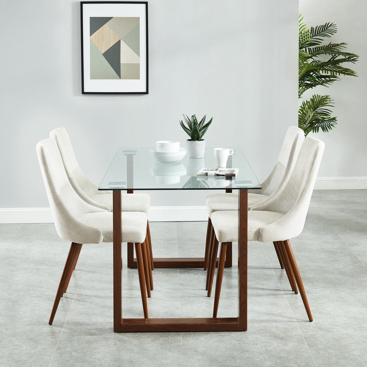 Worldwide Home Furnishings Franco Wal_Cora Bg-5pc Dining Set 5pc Dining Set 207-454WA/182BG
