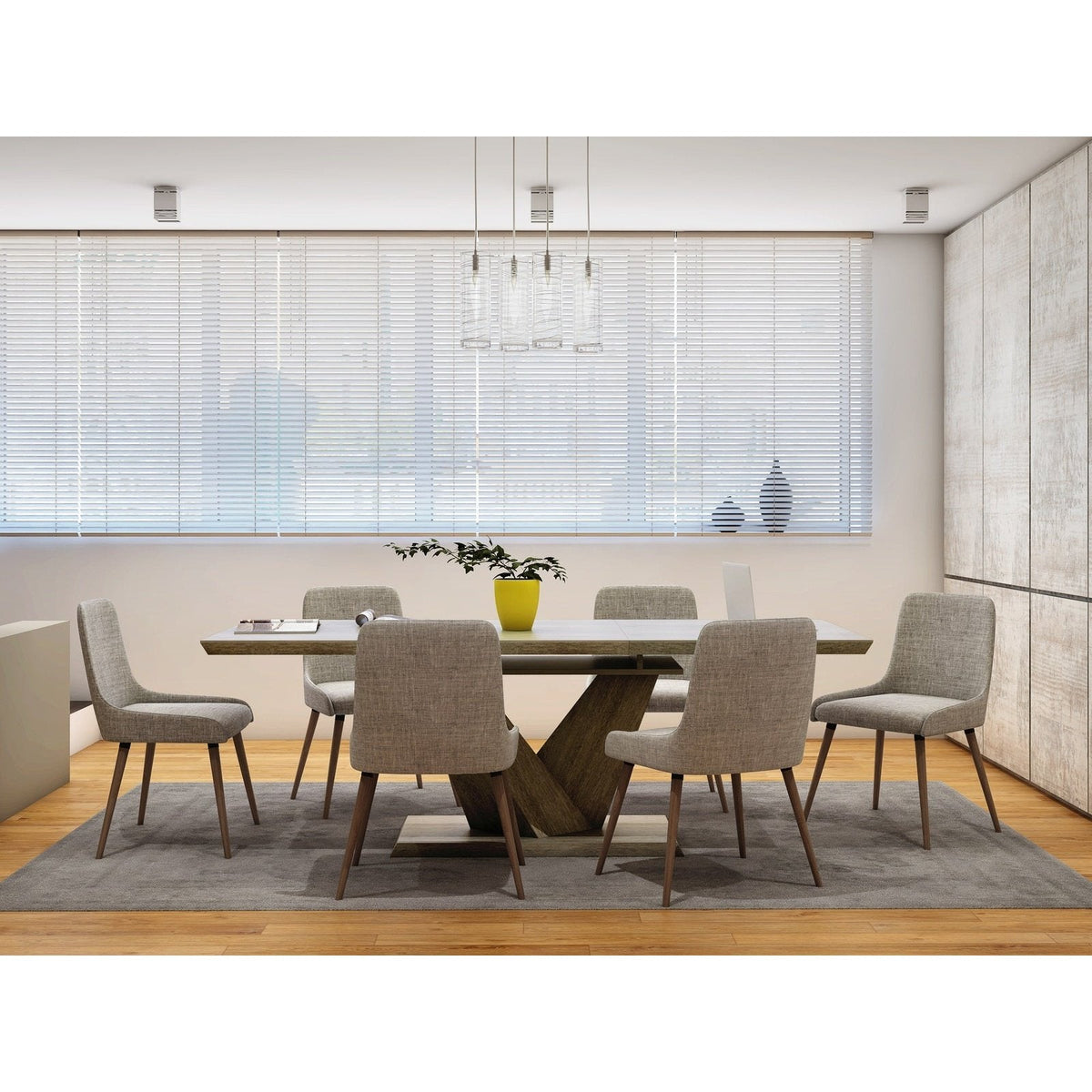Worldwide Home Furnishings Eclipse Ok_Mia Gy/Lg-7pc Dining Set 7pc Dining Set 207-860OK/247GL