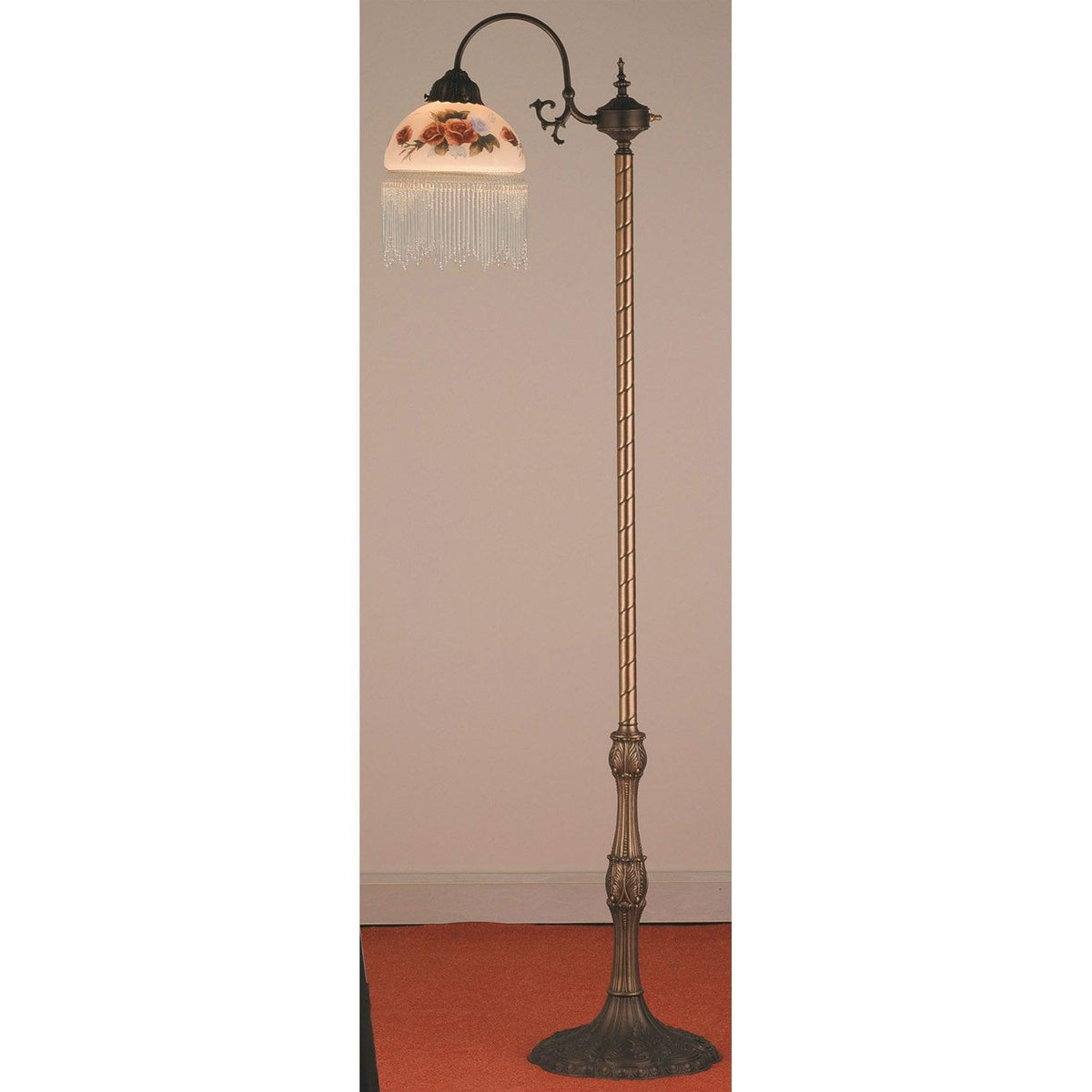 Meyda 60"H Roussillon Rose Bouquet Bridge Arm Floor Lamp