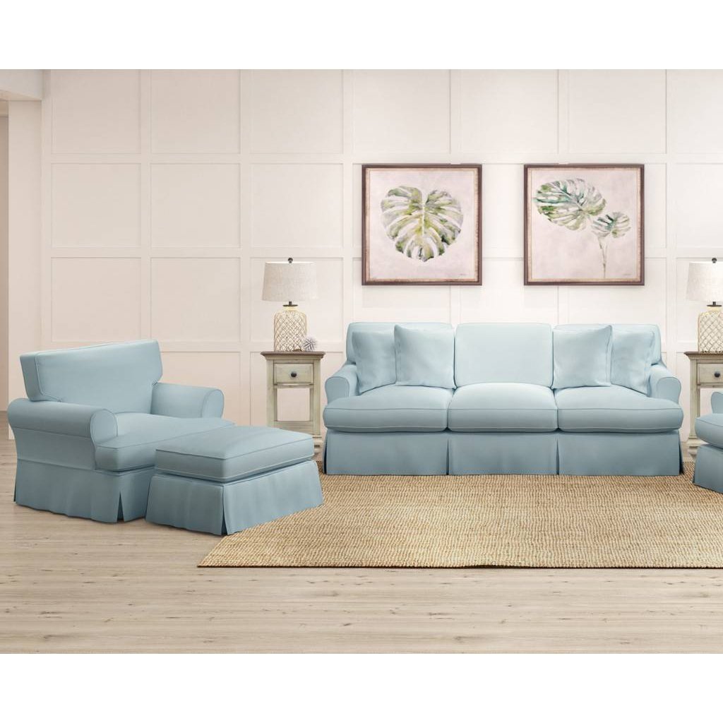 Sunset Trading Horizon 3 Piece Slipcovered Living Room Set