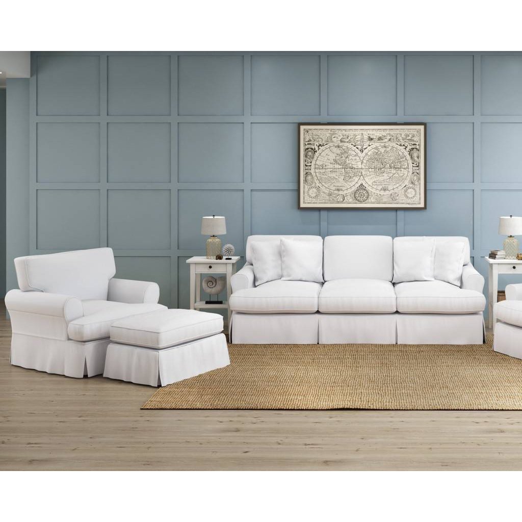 Sunset Trading Horizon 3 Piece Slipcovered Living Room Set