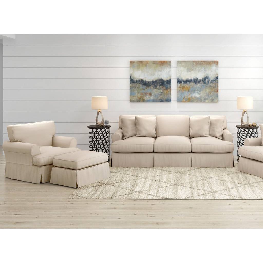 Sunset Trading Horizon 3 Piece Slipcovered Living Room Set