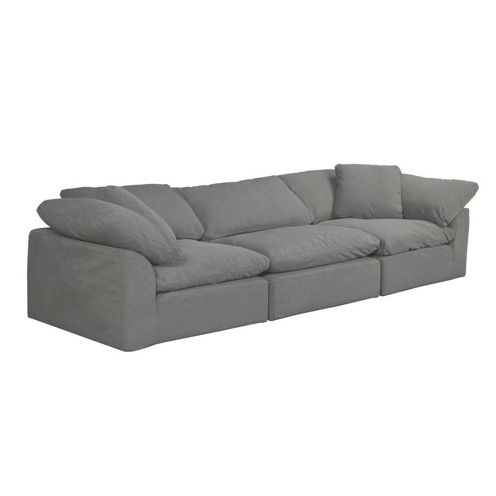 Sunset Trading Cloud Puff 3 Piece 132" Wide Slipcovered Modular Sectional Sofa