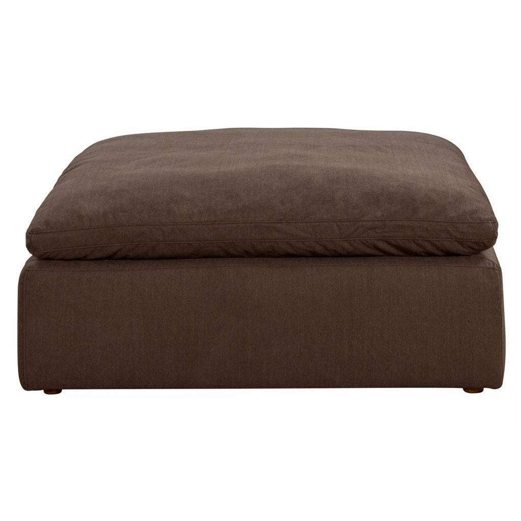 Sunset Trading Cloud Puff Slipcovered 44" Square Sectional Modular Ottoman | Stain Resistant Performance Fabric | Brown SU-145830-391088