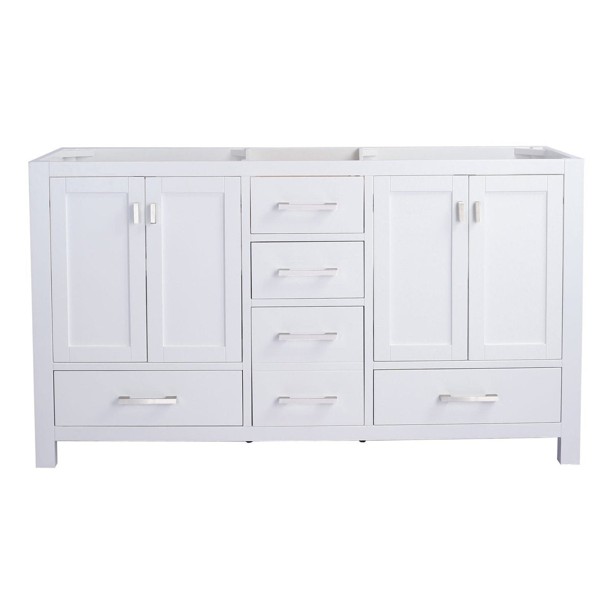 Laviva Wilson 60" White Double Sink Bathroom Vanity Cabinet 313ANG-60W