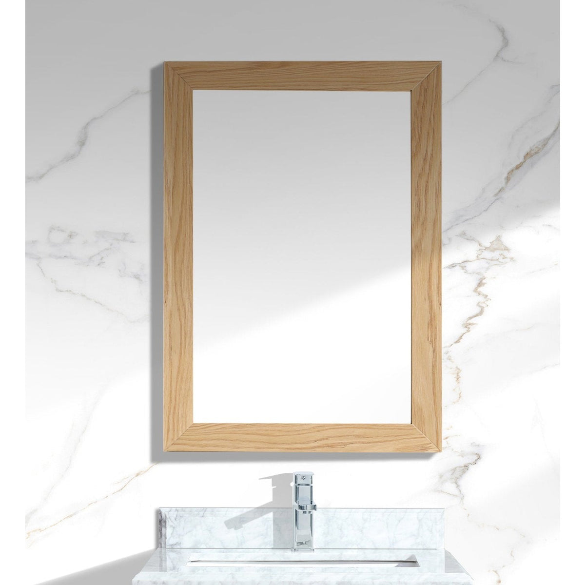 Laviva Sterling 24" Framed Rectangular California White Oak Mirror 313FF-2430CO