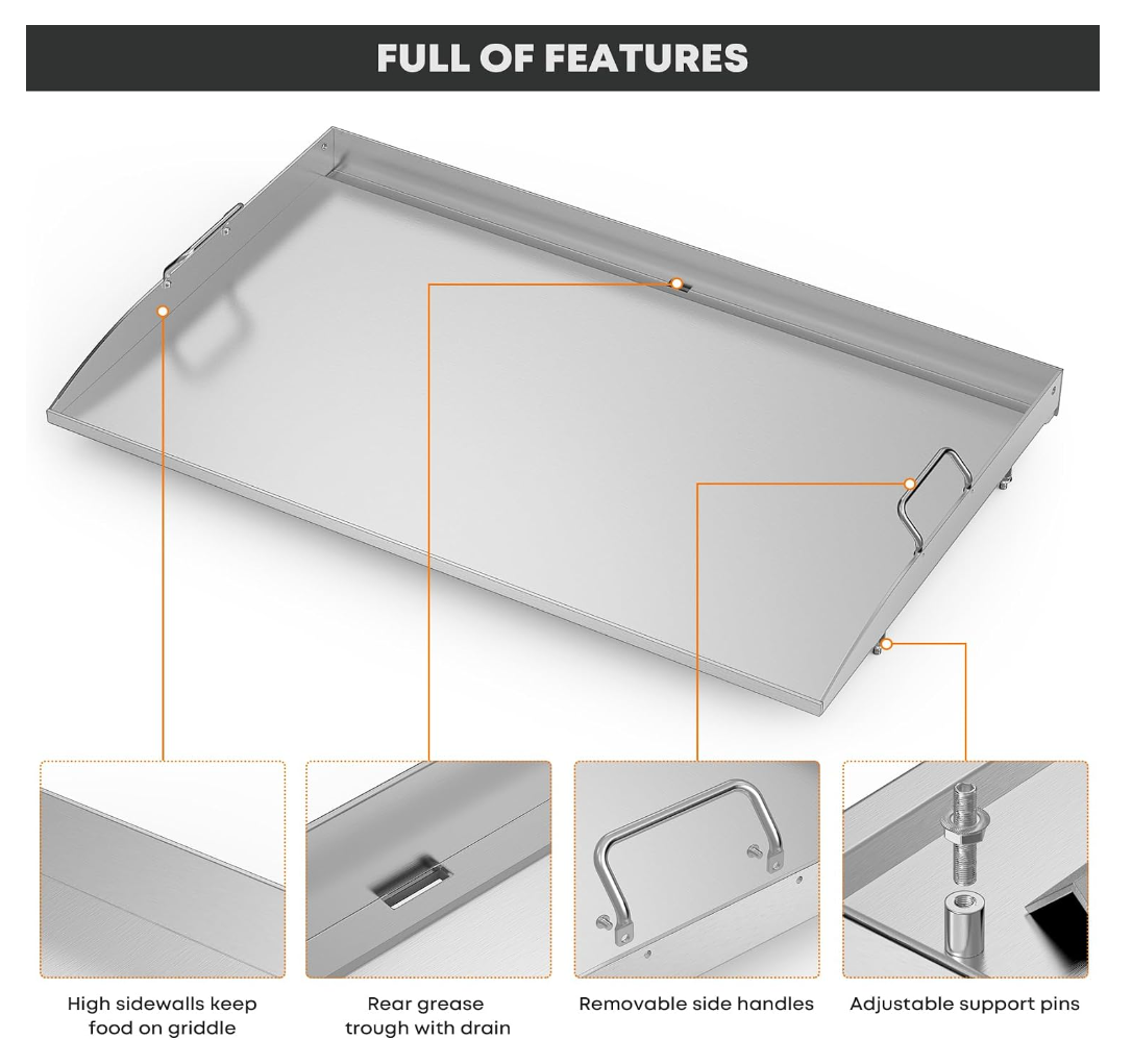 Stanbroil 36-Inch Stainless Steel Replacement Griddle Top for Blackstone