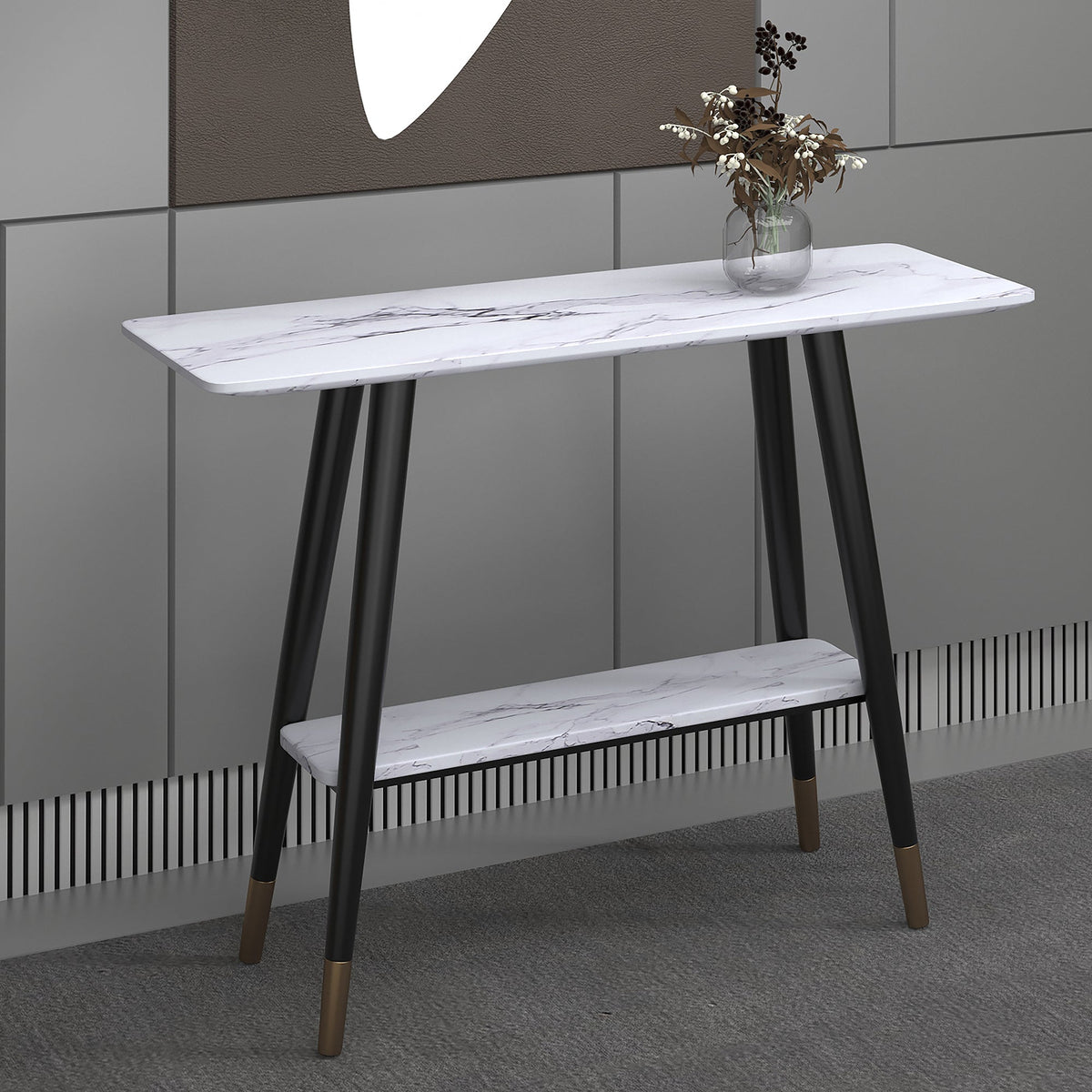 Worldwide Home Furnishings Emery-2tier Console Table-White 2-Tier Console Table 502-294WT