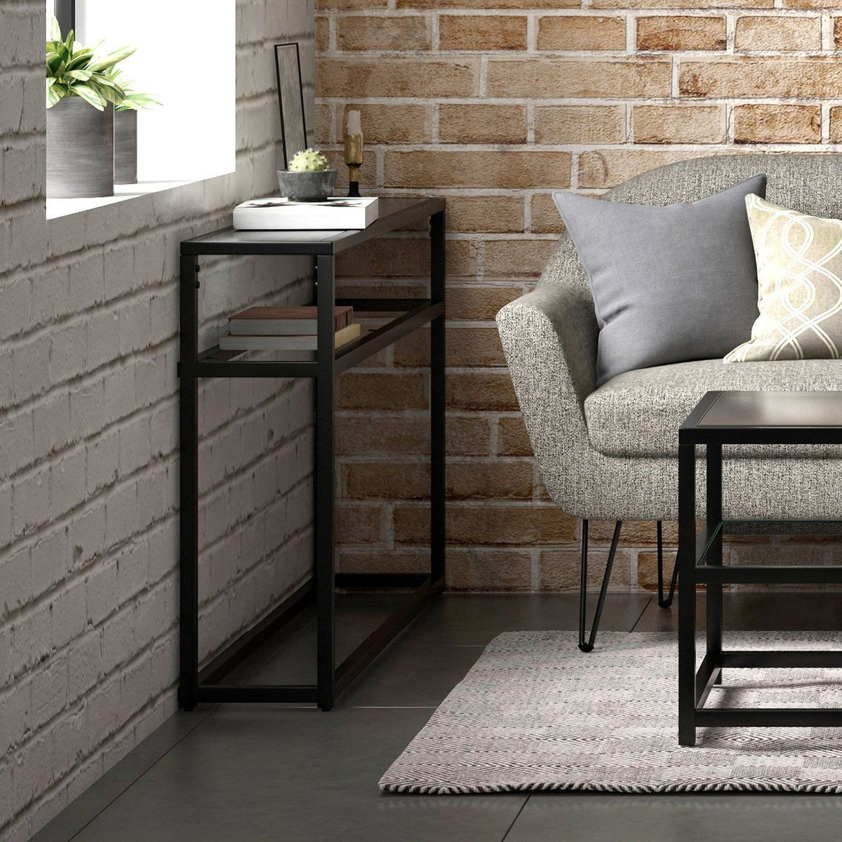 Worldwide Home Furnishings Quinn-Console Table-Black Console Table 502-524BK