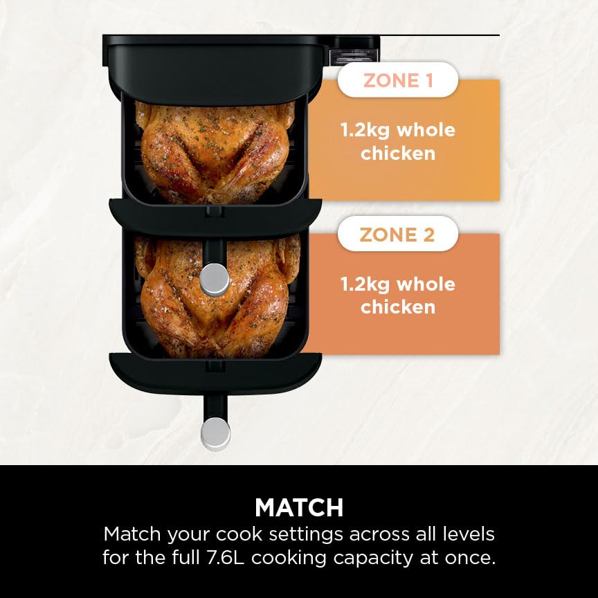 Ninja Double Stack 2-Drawer Air Fryer 7.6L SL300UK, Black