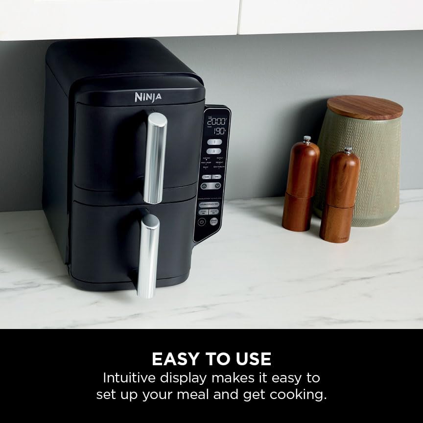Ninja Double Stack 2-Drawer Air Fryer 7.6L SL300UK, Black