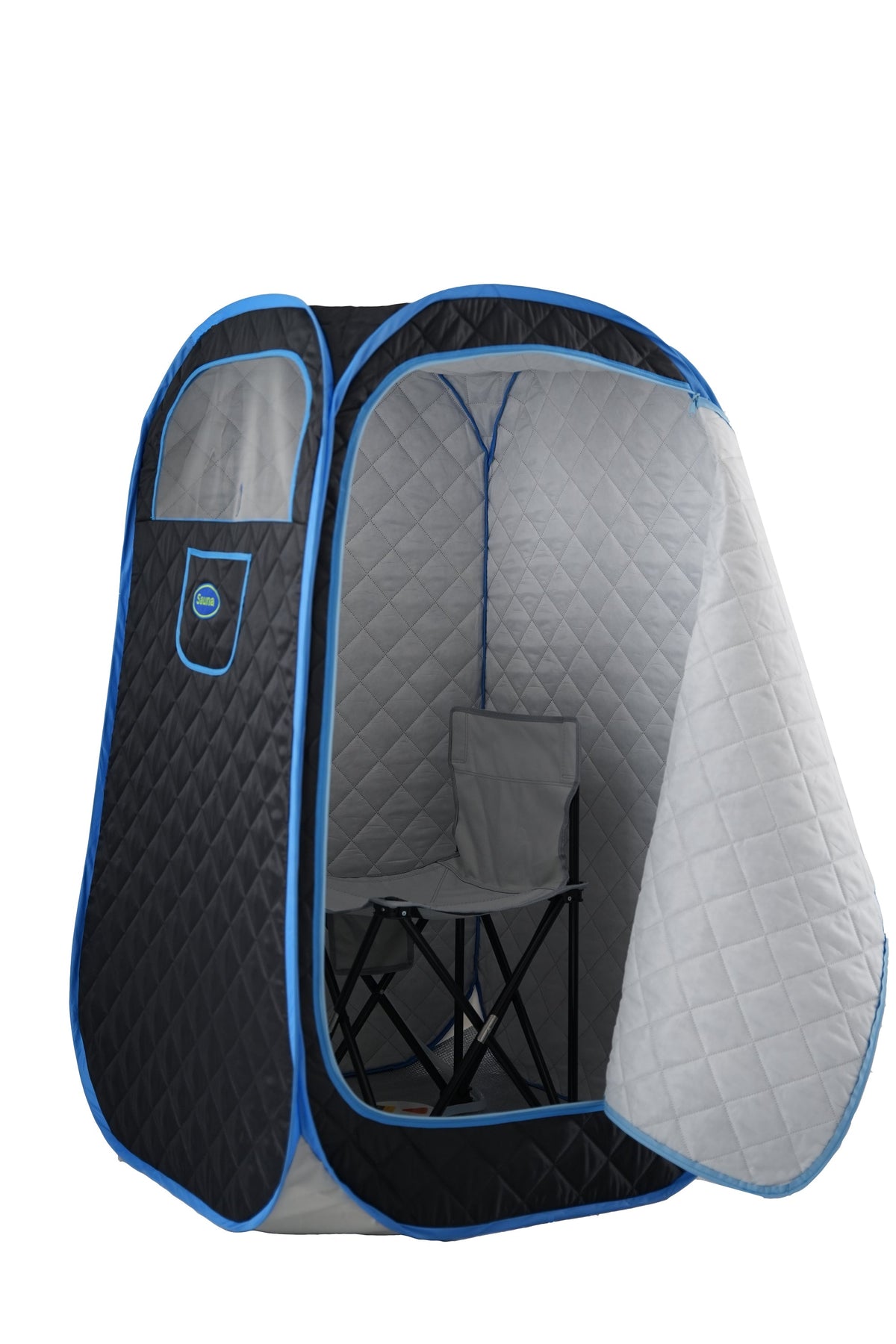 Portable Folding Steam Sauna with 1000W 2.2L Steamer, Remote & Chair - Black
