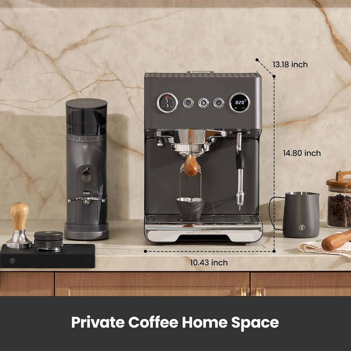 Gemilai G3028A Espresso Machine - 15 Bar with Dual PID, Adjustable OPV & Auto Milk Frother - G3028A