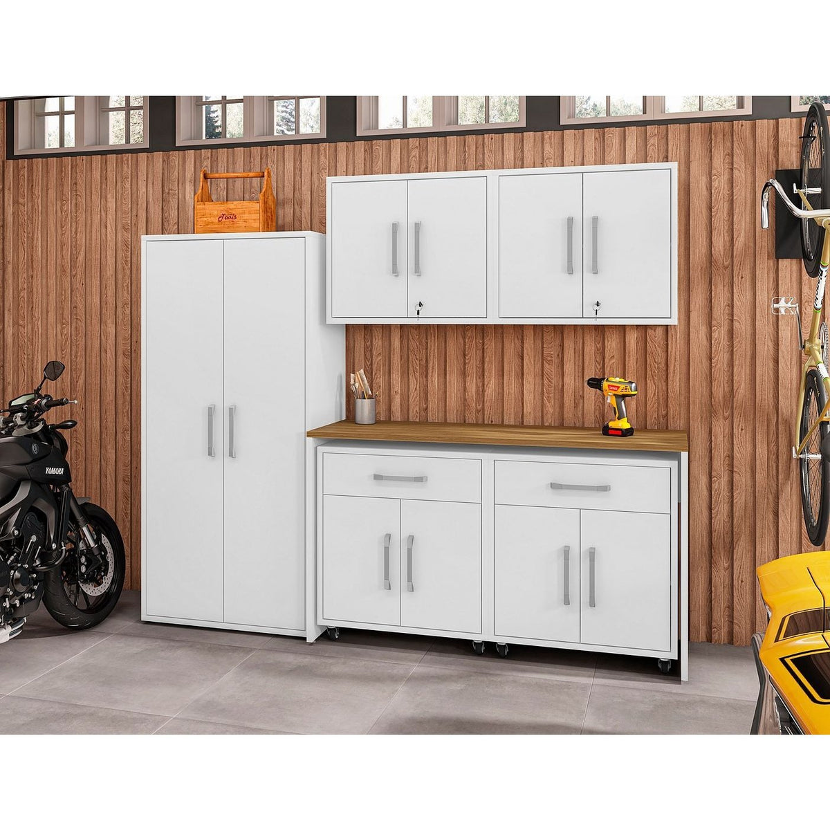 Manhattan Comfort Eiffel 6-Piece Garage Storage Set