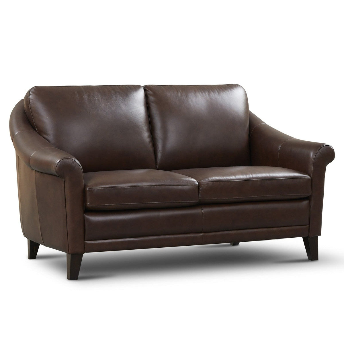 GTR Sienna Brown Leather Modern Loveseat