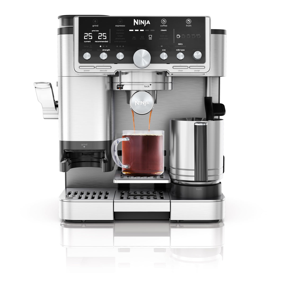 Ninja Luxe Café Pro Series 3-in-1 Espresso & Coffee Machine ES701UK, Black & Stainless Steel