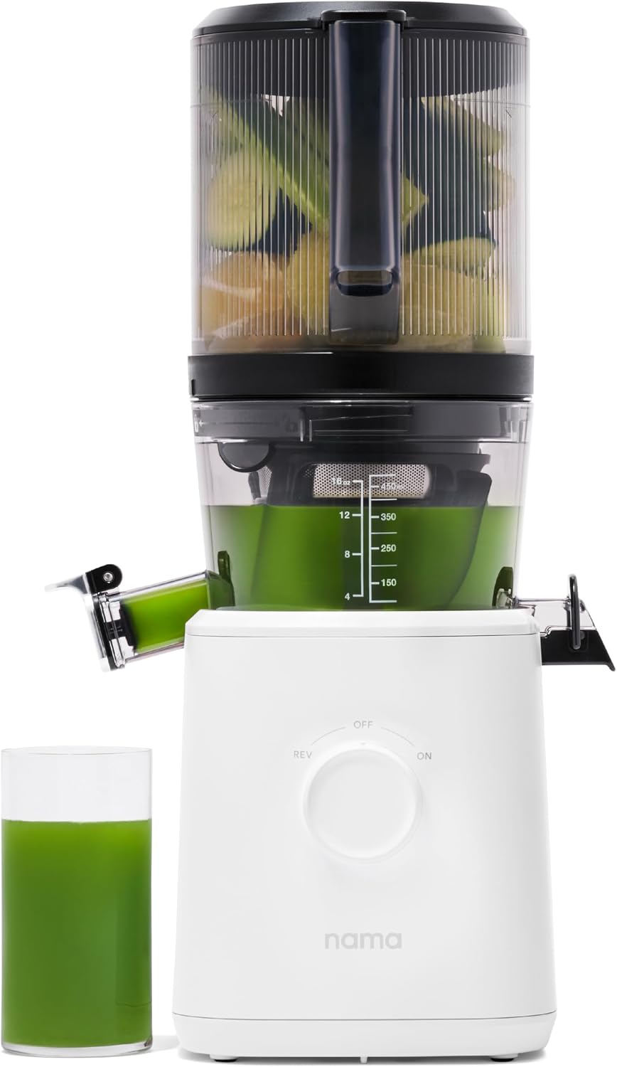 NAMA Cold Press Juicer - Hands-Free Self-Feeding Hopper with 15-Year Warranty - J2