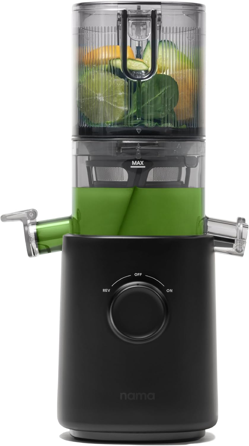 NAMA Cold Press Juicer - Hands-Free Self-Feeding Hopper with 15-Year Warranty - J2