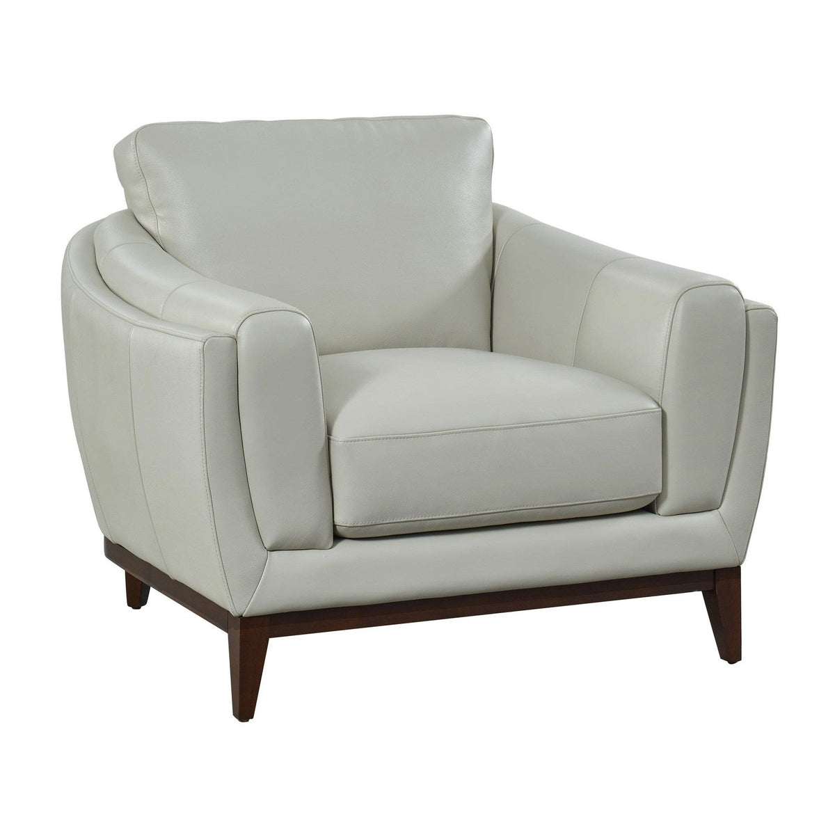 GTR Rio Light Gray Leather Armchair