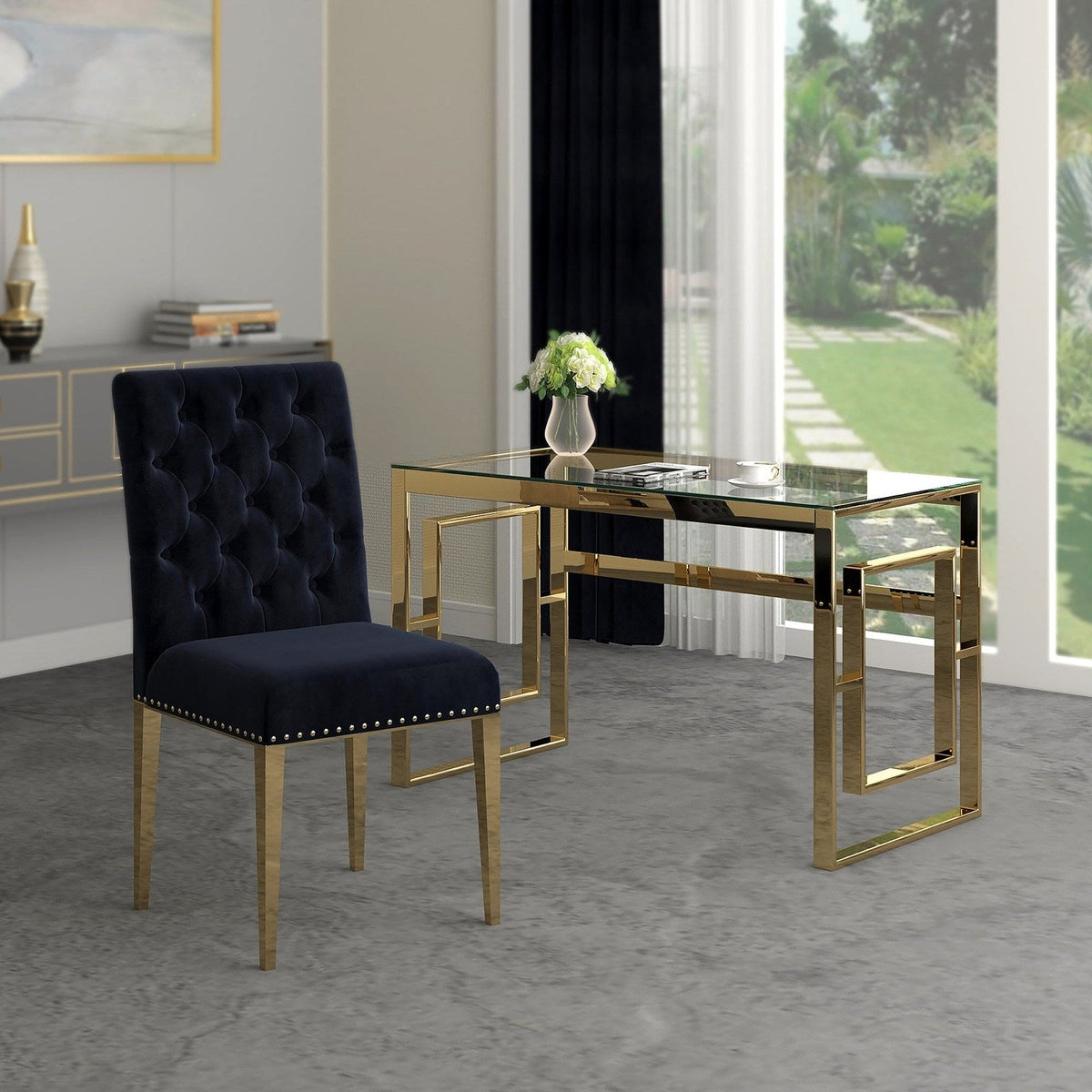 Worldwide Home Furnishings Eros-Desk-Gold Desk 801-482GL