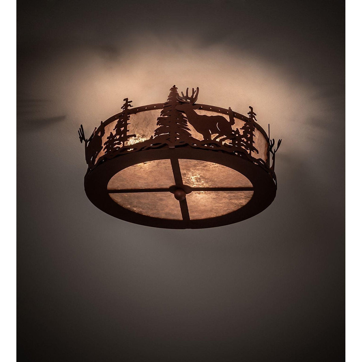 Meyda 16"W Deer at Dusk Fan Light Fixture
