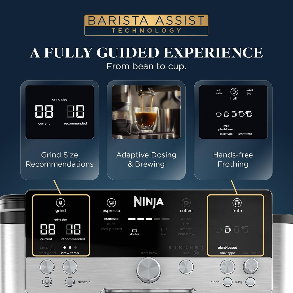 Ninja Luxe Café Premier Series - 3-in-1 Espresso Machine with Barista Assist Technology - ES601UK