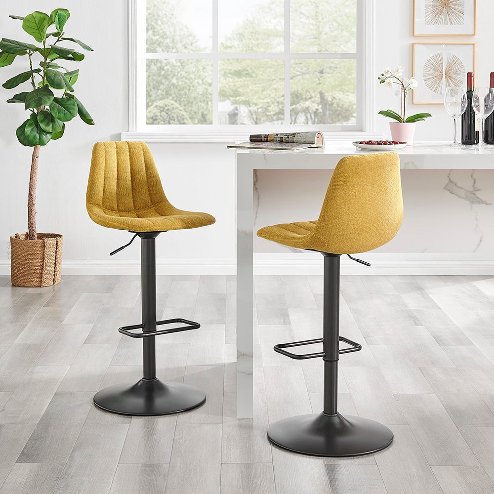 New Pacific Direct Robert Fabric Gaslift Swivel Bar Stool, (Set of 2) 9300147-592