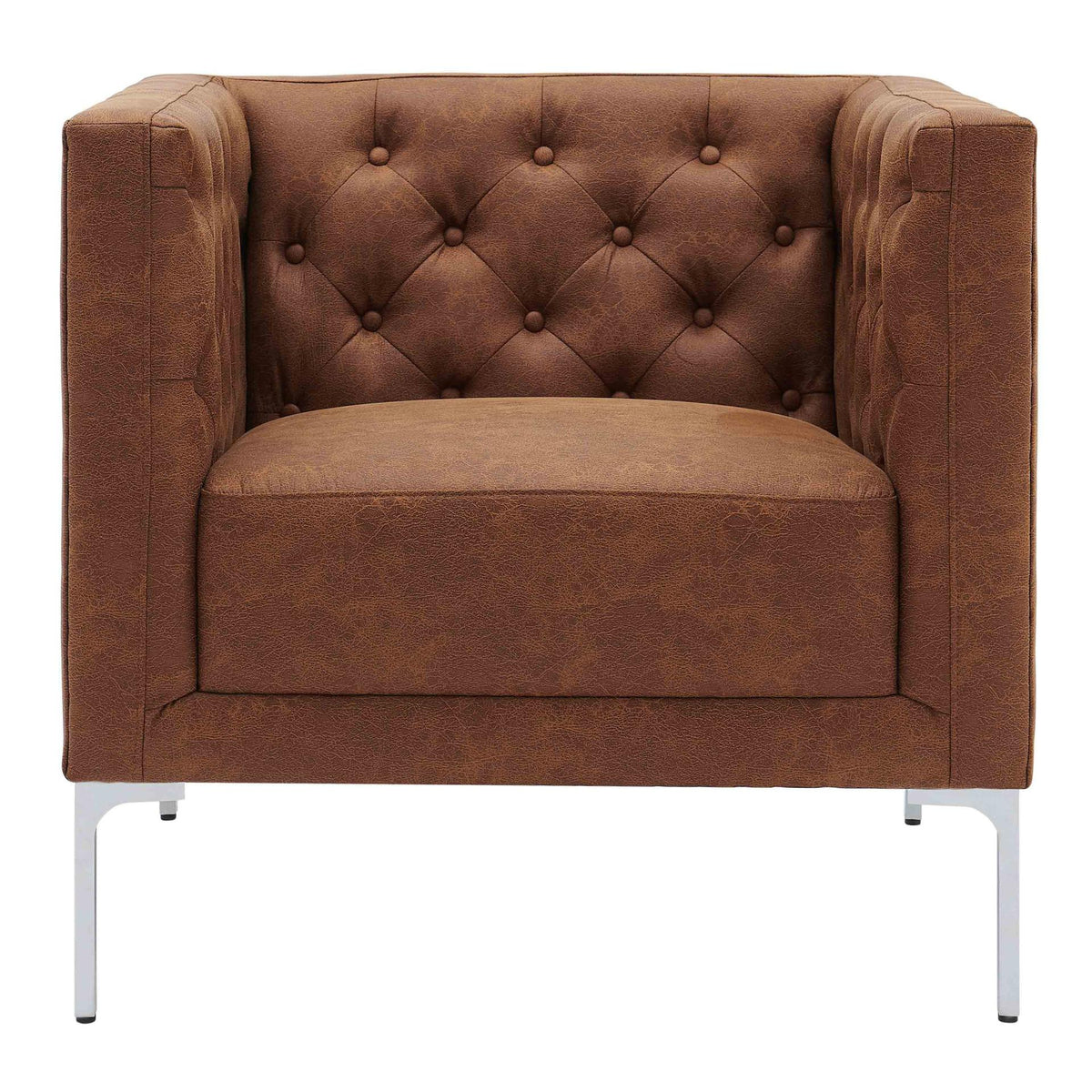 New Pacific Direct Johnson PU Leather Tufted Accent Chair 9900072-413