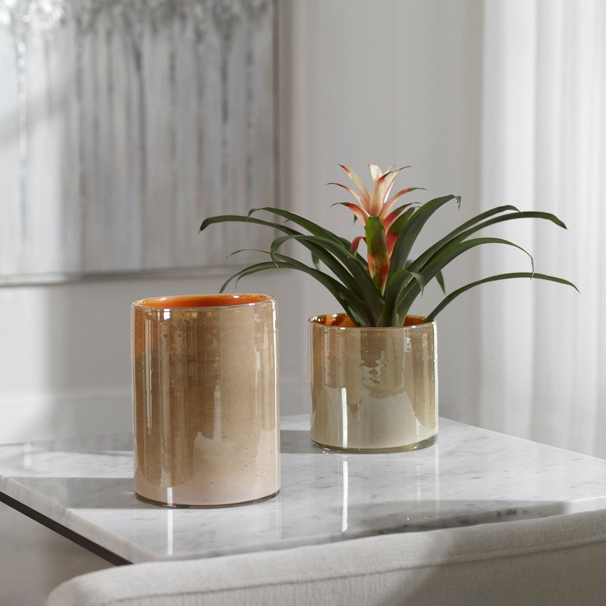 Uttermost Tangelo Beige Orange Vases, S/2 17976
