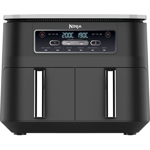Ninja Foodi Dual Zone Air Fryer AF300UK - 7.6L, 2 Drawers, 6-in-1, Black