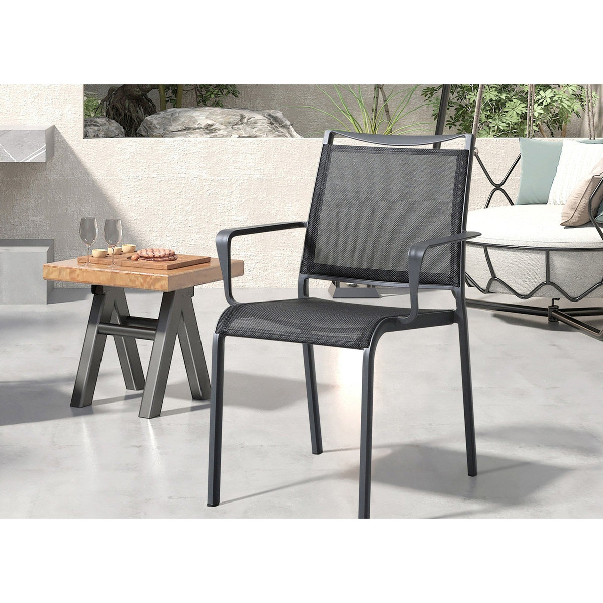Whiteline Modern Living Aloha Outdoor Dining Armchair