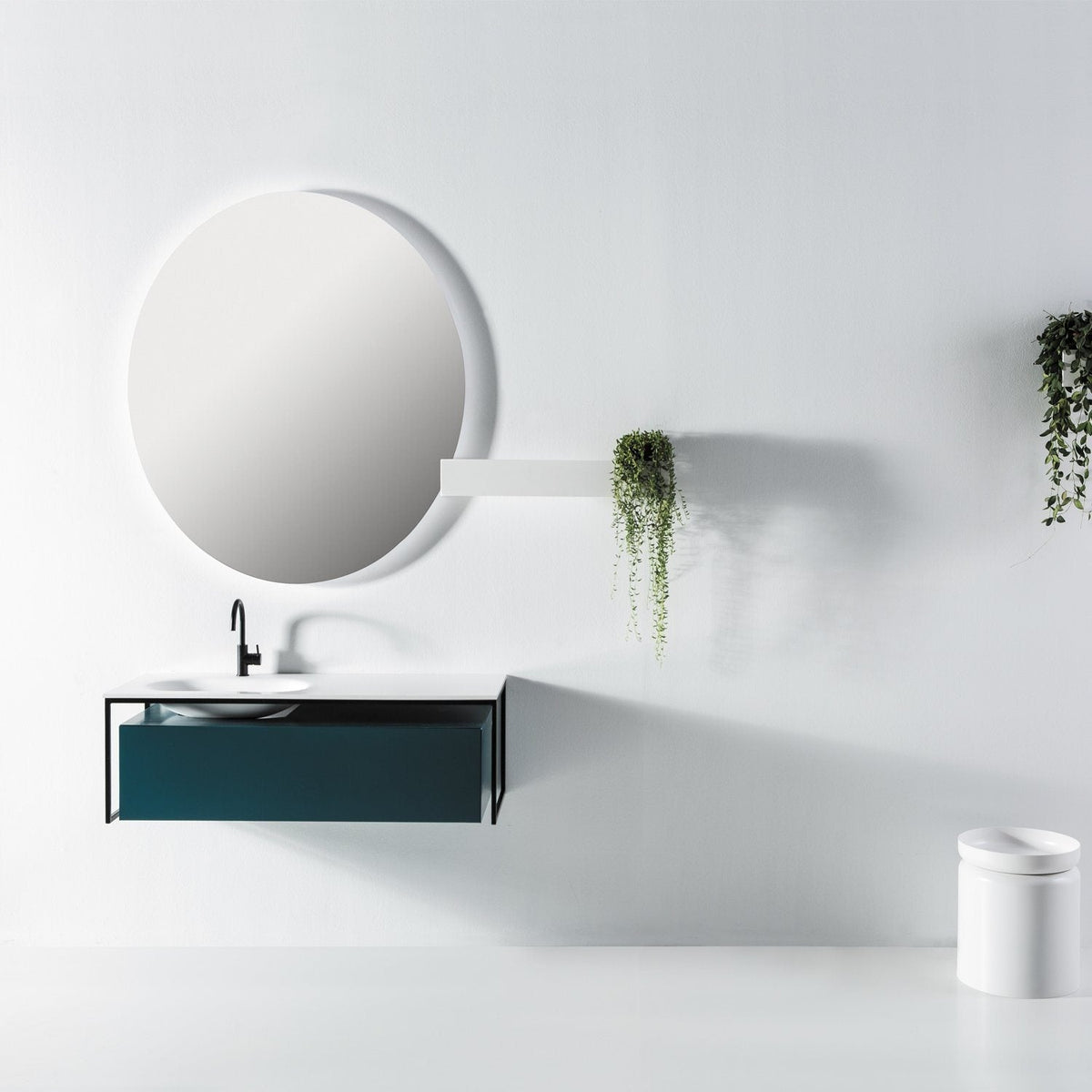 Eviva Modena 32" Wall Mounted Bathroom Vanity with White Integrated Solid Surface Countertop