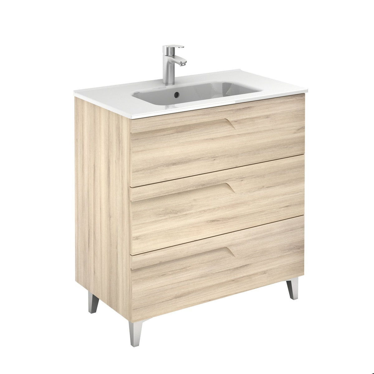 Eviva Vitta 32" Modern Bathroom Vanity with White Integrated Porcelain Sink