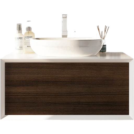 Eviva Santa Monica 36" Wall Mount Bathroom Vanity with Solid Surface Vessel Sink